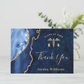 ゴールデンモダンブルーマーブルゲートRN卒業 サンキューカード (スタンド正面)