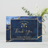 ゴールデンモダンブルーマーブルゲートRN卒業 サンキューカード (スタンド正面)