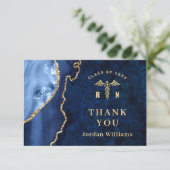 ゴールデンモダンブルーマーブルゲートRN卒業 サンキューカード (スタンド正面)