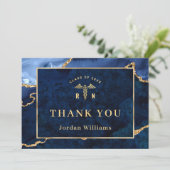 ゴールデンモダンブルーマーブルゲートRN卒業 サンキューカード (スタンド正面)