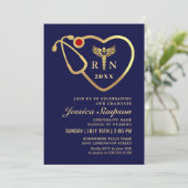 ゴールデンモダンブルー看護学校卒業パーティー 招待状 (スタンド正面)