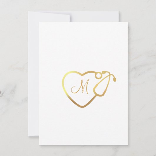 ゴールデンモダンホワイト看護学校卒業 招待状 (裏面)