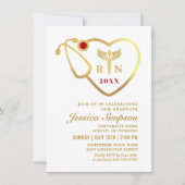 ゴールデンモダンホワイト看護学校卒業 招待状 (正面)