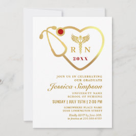 ゴールデンモダンホワイト看護学校卒業 招待状