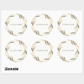 ゴールデンモダンリーフリース任意の大事な行事シール ラウンドシール (シート)