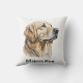 ゴールデンモダンレトリエバーペットドッグパーソナライズされた クッション (裏面)