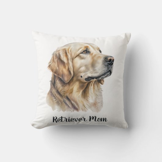 ゴールデンモダンレトリエバーペットドッグパーソナライズされた クッション (正面)