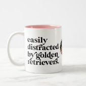 ゴールデンモダンレトリバー犬の恋人1枚の写真カスタム ツートーンマグカップ (左)