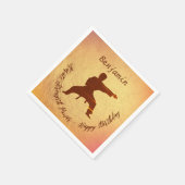 ゴールデンモダン空手武術アーツハッピーバースデー スタンダードカクテルナプキン (角)