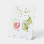 ゴールデンモダン結婚のシグネチャードリンクメニュー 台座サイン (正面)