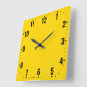 ゴールデンモダン顔と数字 – フレームレス スクエア壁時計 (傾斜)