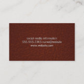 ゴールデンモデルロゴ |ブラウンレザー 名刺 (裏面)