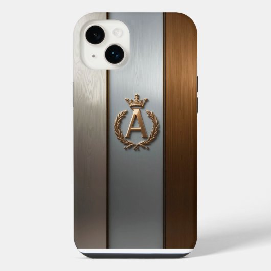 ゴールデンモノグラムエンブレムA iPhoneケース (裏面)