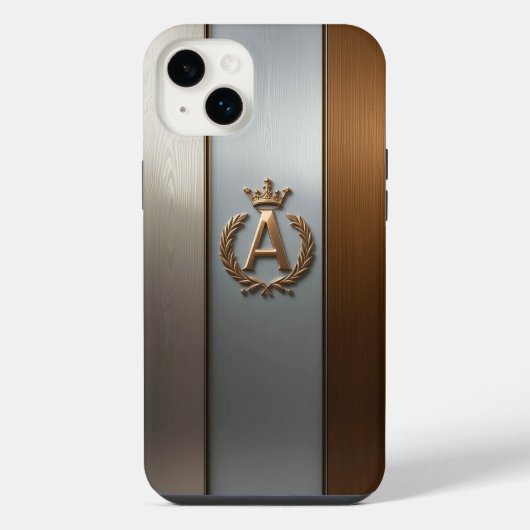 ゴールデンモノグラムエンブレムA iPhoneケース (裏面)