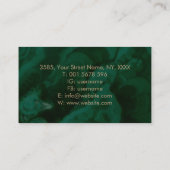 ゴールデンモノグラムケルト結び目模様オーナメントオンマラカイト 名刺 (裏面)