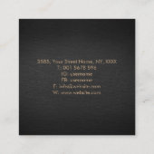 ゴールデンモノグラムケルト結び目模様オーナメント スクエア名刺 (裏面)