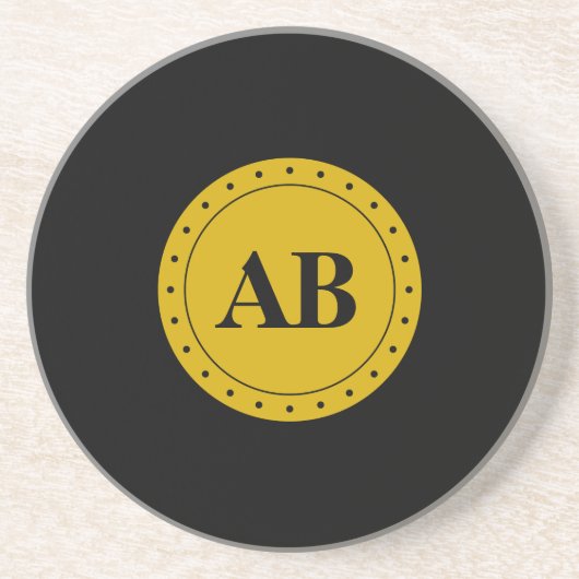 ゴールデンモノグラムデザイン コースター (正面)