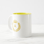 ゴールデンモノグラム&クラウンとローレル離れ付き ツートーンマグカップ (正面左)