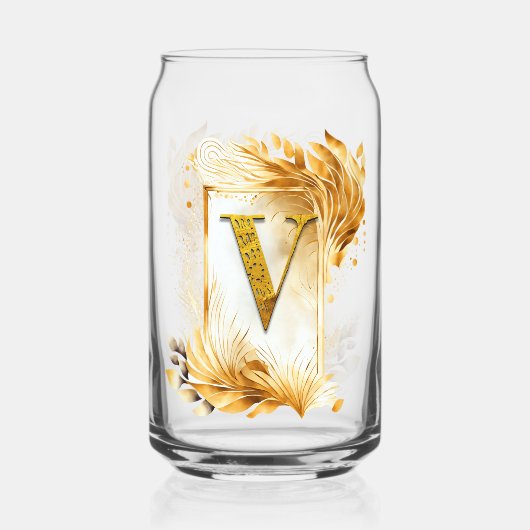 ゴールデンモノグラムV飾フレーム ガラス缶 (正面)