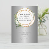 ゴールデンモーメント：私たちの日付の保存招待状 招待状 (スタンド正面)