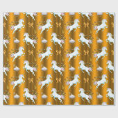 ゴールデンユニコーンクリスマス ラッピングペーパー (フラット)