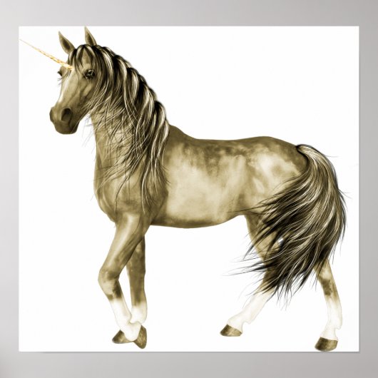 ゴールデンユニコーンプリント ポスター (正面)