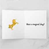 ゴールデンユニコーンレインボースパープル誕生日 カード (内部)