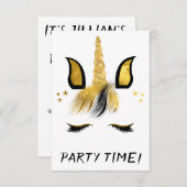 ゴールデンユニコーン顔パーティー 招待状 (正面/裏面)