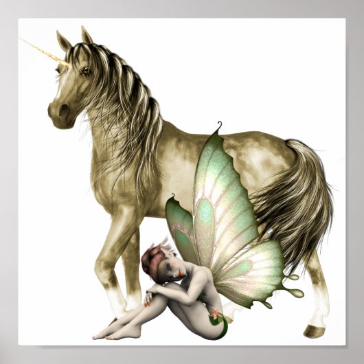 ゴールデンユニコーン&シャイフェアリープリント ポスター (正面)