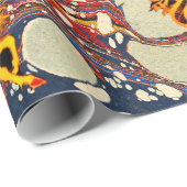 ゴールデンユニコーン，赤い青のマリリング効果，円 ラッピングペーパー (ロールコーナー)