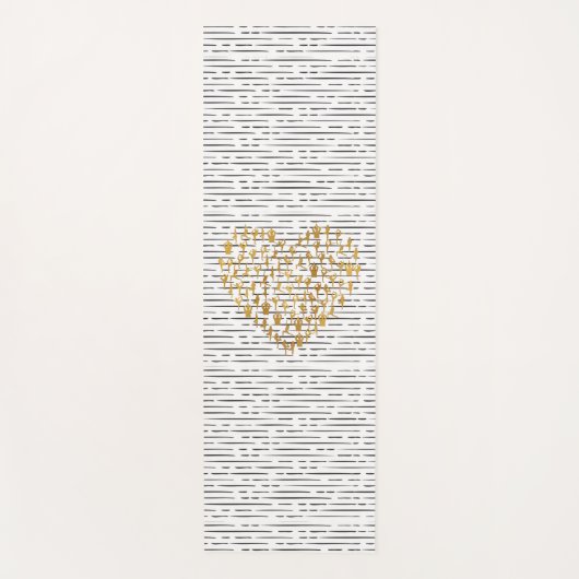 ゴールデンヨガシルエットハートの形 ヨガマット (正面)