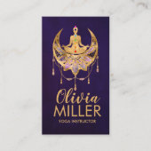 ゴールデンヨガロータスムーン – アメジスト蛍石 名刺 (正面)