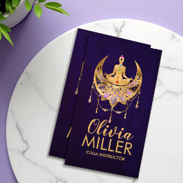 ゴールデンヨガロータスムーン – アメジスト蛍石 名刺