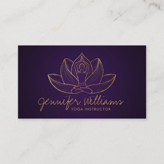 ゴールデンヨガロータスラインアート 名刺 (正面)