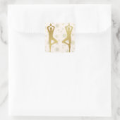 ゴールデンヨガ瞑想ステッカー スクエアシール (バッグ)