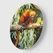 ゴールデンライオンタマリン観察、壁時計 ラージ壁時計 (傾斜)