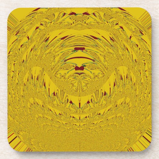 ゴールデンライオンヘッドアートプリント コースター (正面)