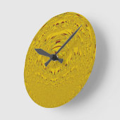 ゴールデンライオンヘッドアートプリント ラウンド壁時計 (傾斜)