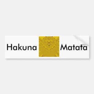ゴールデンライオンヘッドパターンデザイン バンパーステッカー