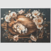 ゴールデンライオンポートレートホワイトフローララグジュアリーブティック 薄葉紙 (正面)