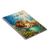 ゴールデンライオンライオネスカラフルワイルドフラワー ノートブック (右側)