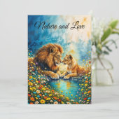 ゴールデンライオンライオネスカラフルワイルドフラワー 招待状 (スタンド正面)