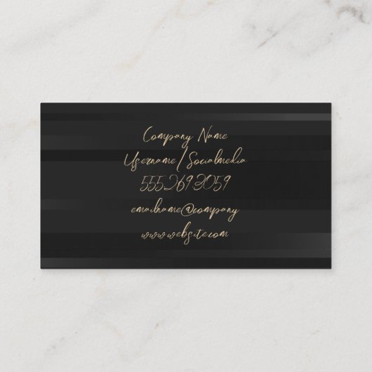 ゴールデンライオンロゴ |黒の背ストライプの景 名刺 (裏面)