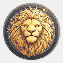 🦁 ゴールデンライオン コズミックサークル ステッカー ギフト ✨