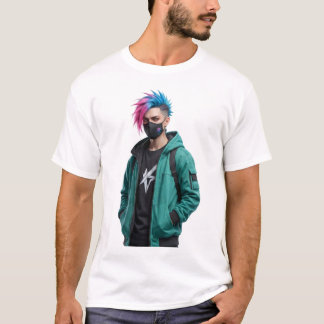 ゴールデンライオン バックプリント アーバン アニメ男子 Tシャツ