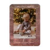 ゴールデンライトクリスマスフォトホリデーカード マグネット (縦)