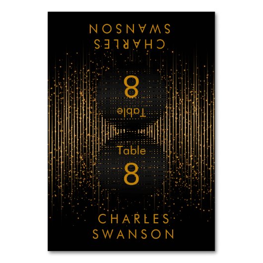 ゴールデンライトシャワー | DIY座席表付き文字 テーブルナンバー (正面)