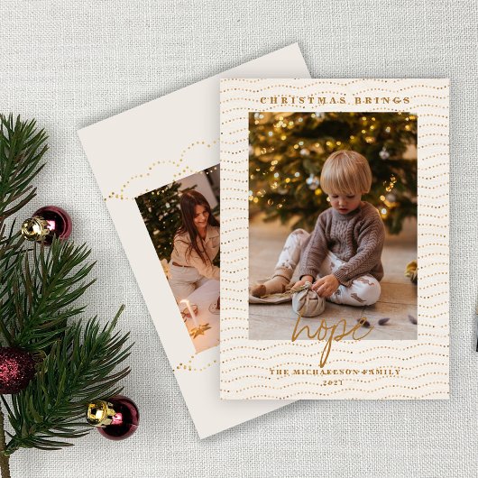 ゴールデンライトボケクリスマスの希望2写真 シーズンカード