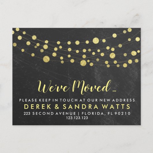 ゴールデンライト新しいアドレスを移動 案内ポストカード (正面)