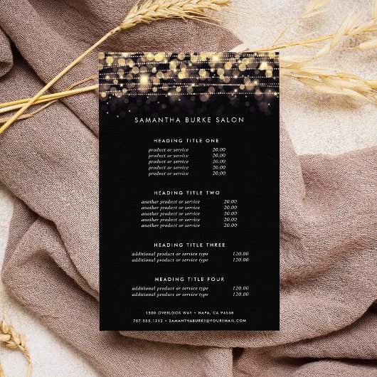 ゴールデンライト |価格とサービス チラシ